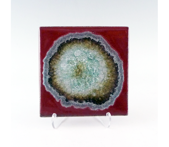 Kerry Brooks - Red Ceramic and Glass Coas